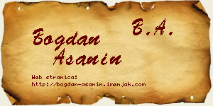 Bogdan Ašanin vizit kartica